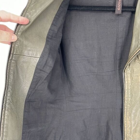 Improvd Knit Sleeve Lambskin Leather Moto Jacket - Picture 12 of 16